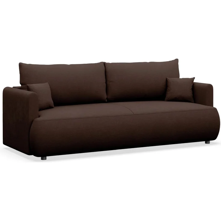 Selsey 'Ovo Mini' 3-Sitzer Schlafsofa mit Bettkasten, Braun, Chenille Easy Clean – Bild 1