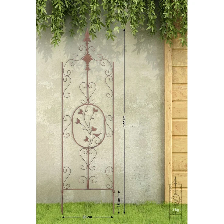 Rankgitter FALK 2er Set - 35x1x122cm, Metall, Antik-Braun | Rankhilfe Kletterpflanzen Gartendekoration – Bild 2