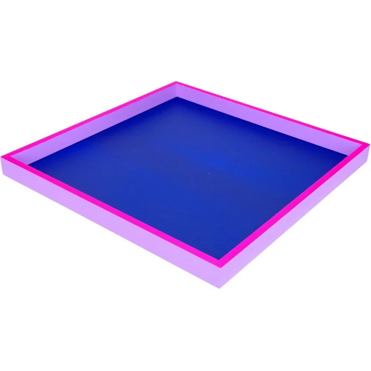 Giftcompany Tablett Tablett Neo Quadratisch Dunkelblau, Neon Lila (32x32cm) – Bild 5
