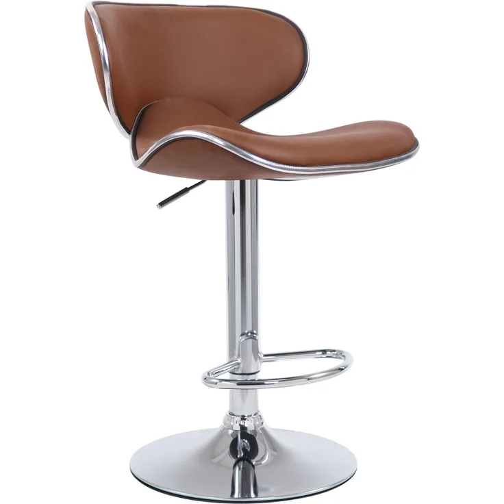 CLP Barhocker Las Vegas V2 mit Fußstütze,hellbraun chrom