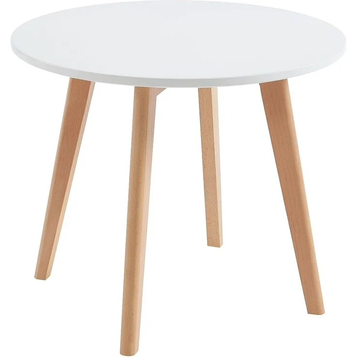 Vente-unique - LOULOUNE Essgruppe PlastikHolz, Platte BeigeWeiß - B 60 cm x H 51 cm x L 60 cm – Bild 4