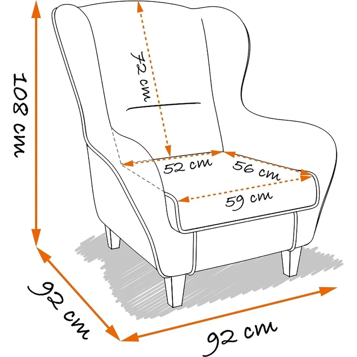 Supellex Sofia Ohrensessel mit Hocker | Design Pfingstrose – Bild 2