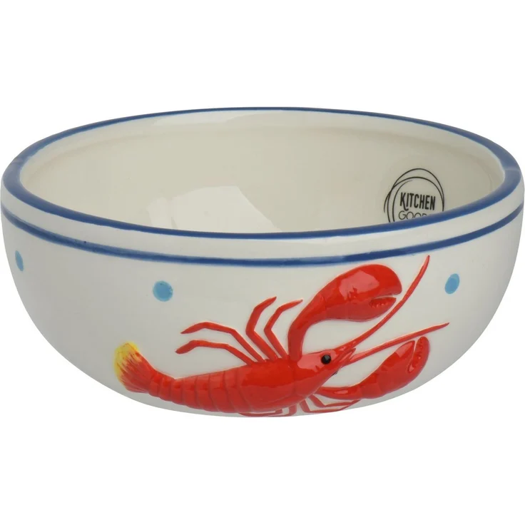 Decoris season decorations Schale, Keramik, Schale Keramik 15x6cm mit Hummer Motiv Weiß Rot Blau – Bild 3