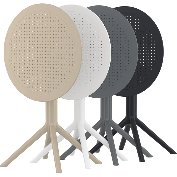 CLP Klapptisch Sky I Gartentisch, stabil und pflegeleicht für innen und außen,taupe rund – Bild 6