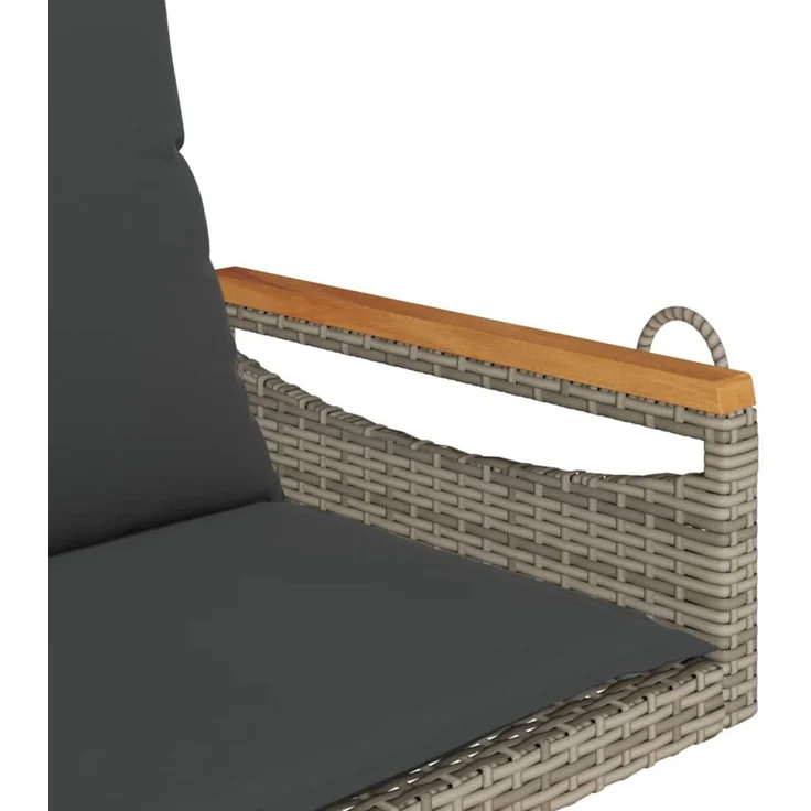 vidaXL Hängesessel mit Kissen Grau 63x62x40 cm Poly Rattan 368165 – Bild 7