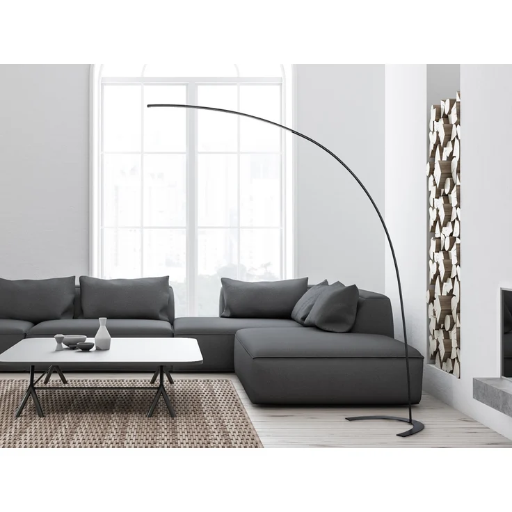 Trio Leuchten 'Shanghai' LED-Bogenlampe mit Dimmfunktion, LED fest integriert, Warmweiß, mit Fußdimmer – Bild 1