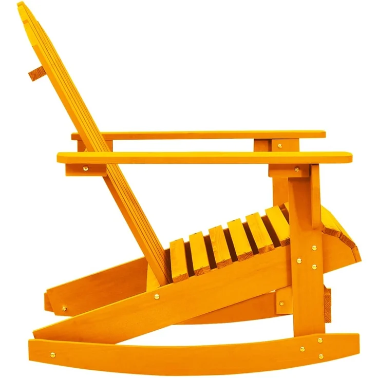 Schaukelstuhl, Relaxstuhl, Schaukelsessel Massivholz Tanne Orange – Bild 3