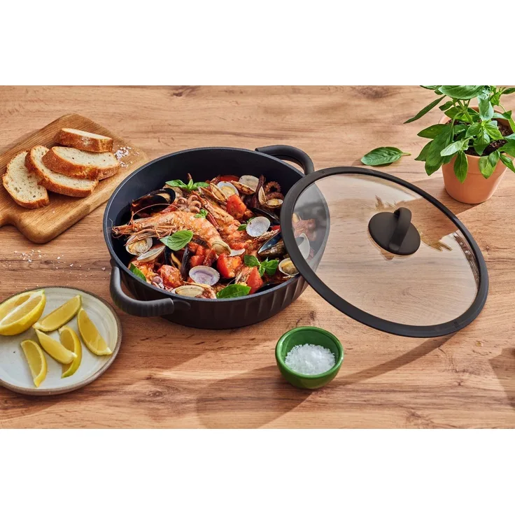 RESTO Kitchenware Bräter Ascella, Schmortopf antihaftbeschichtet und spülmaschinenfest, Aluminiumguss (2-tlg), Geeignet für alle Herdarten, auch Induktion, im Geschenkkarton