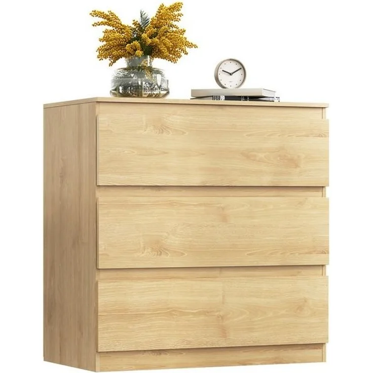 WLIVE Kommode Schubladenkommode mit 3 Schubladen, Sideboard, Breit 70,8 cm, Modernes Design ohne Griffe, Mehrzweckschrank für Schlafzimmer, Büro – Bild 4