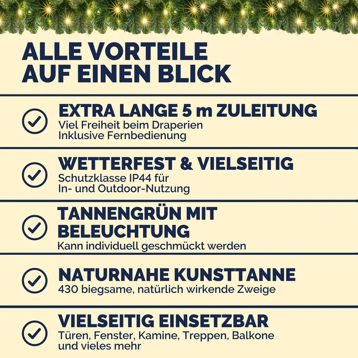Casaria 2er Set Weihnachtsgirlande 100LEDs mit Fernbedienung – Bild 9