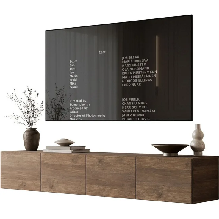 Lookway TV-Schrank COLGANTE Nussbaum 200 cm hängend (2x TV- Schrank) Breite: 200 cm