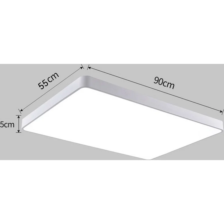 JDONG LED Deckenleuchte dimmbar mit Fernbedienung Rechteckig 65*43/90*55/90*60cm, Deckenlampe 72W /90W, Wohnzimmerlampe Metall Modern Design Lamp für, Wohnzimmer, Schlafzimmer,Esszimme, Arbeitszimmer, Küche – Bild 3