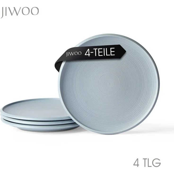 JIWOO Speiseteller 4er Ø21,8cm, Frühstücksteller Pastateller Teller Brotteller Plate, (4 St), Hochwertiges Tellerset Blau Mikrowellenofen Spülmaschine Ø 21,8cm – Bild 5