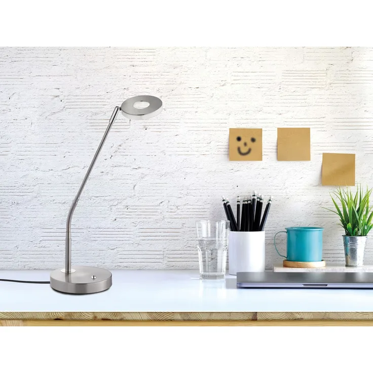 Fischer & Honsel 50062 Tischleuchte Dent nickel matt 60 cm stufenlos dimmbar