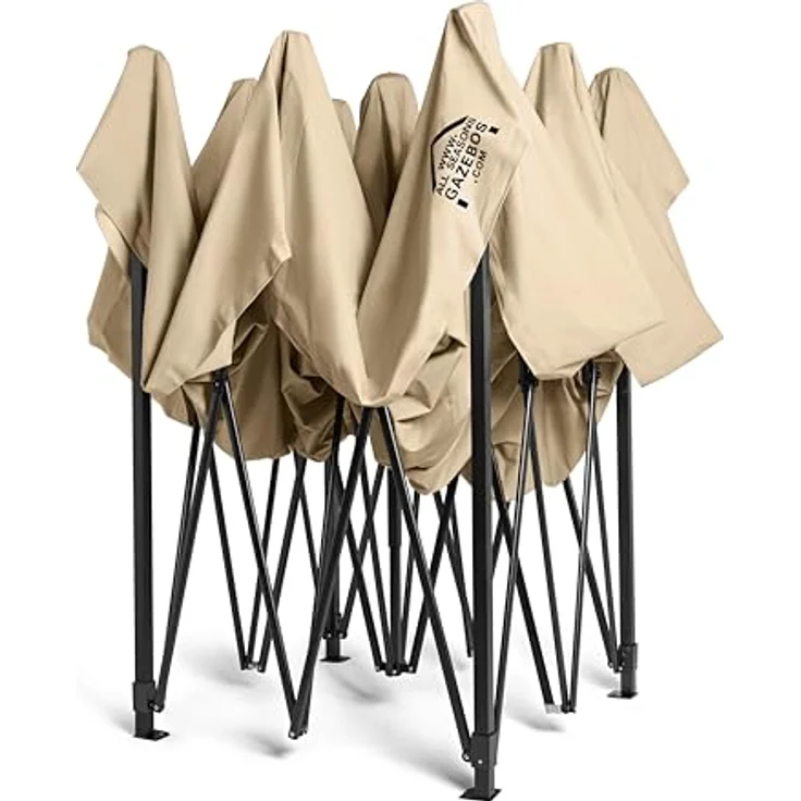All Seasons Gazebos Strapazierfähiger Faltpavillon und Vorzelt, komplett wasserdicht, hochwertig, für einen sekundenschnellen Aufbau, 3x3 m erhältlich (Beige) – Bild 8