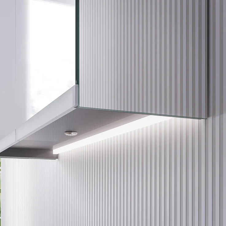 Bernstein Badezimmerspiegelschrank VARO Verspiegelt 120cm Spiegelschrank LED dimmbar Waschtischbeleuchtung Steckdose – Bild 6