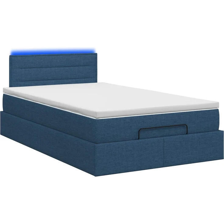 vidaXL Ottoman-Bett mit Matratze und LED Blau 120 x 190 cm Stoff 3457978 – Bild 9