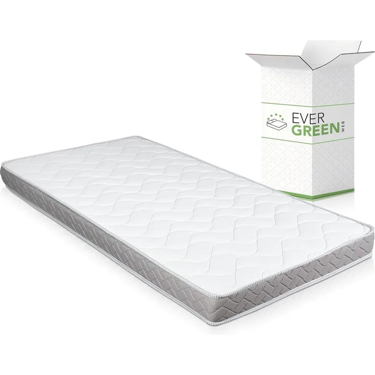 EVERGREENWEB Einzelmatratze für Schlafsofa, 12 cm hoch, orthopädische Wasserschaummatratze, hypoallergene und ergonimische Matratze mit weißem Bezug 80X190 – DAYBED