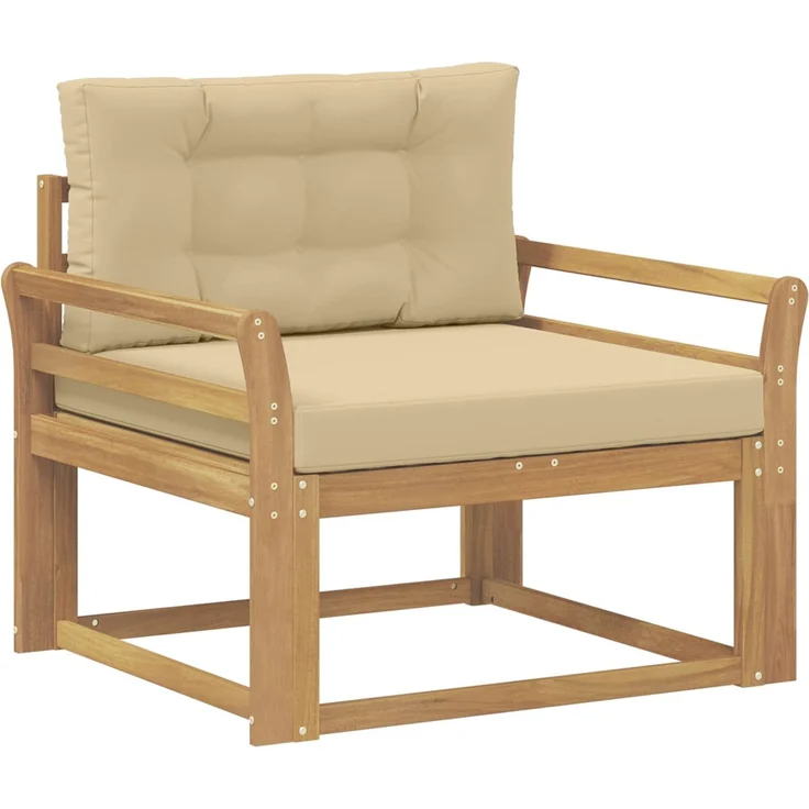 vidaXL Outdoor Mittelsofa Polyester Weiß 3439012 – Bild 2