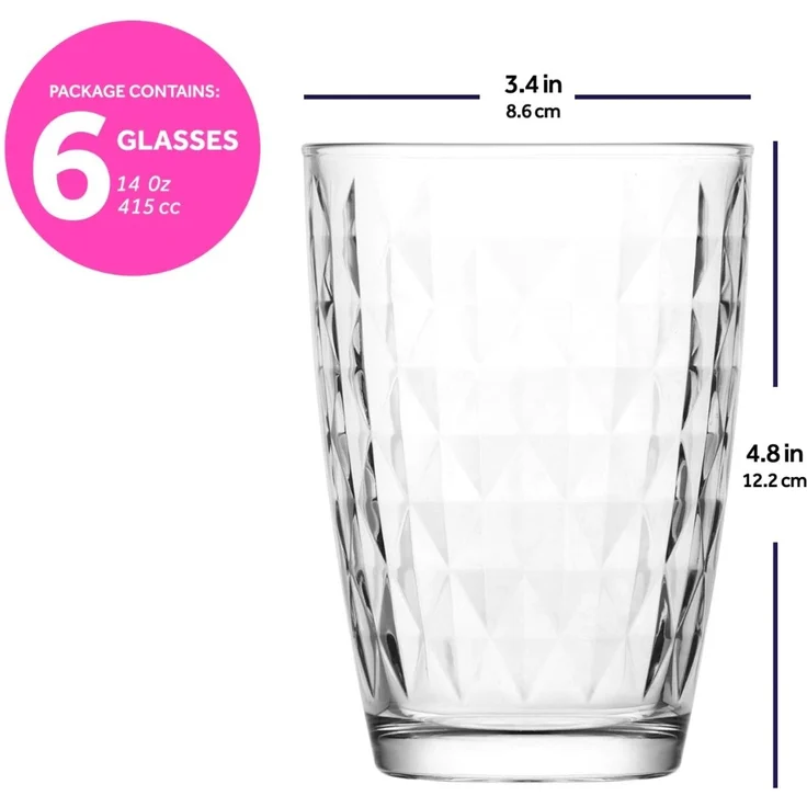 Hermia Concept 'LV-ART256F' Gläser-Set (6-teilig), Transparent, 8,6 x 8,6 x 12,2 cm, 415 ml – Bild 4