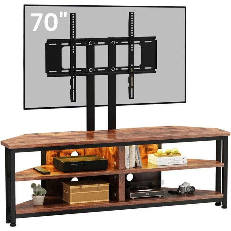Dripex Lowboard TV Eckschrank Eckkommode Schrank mit LED Beleuchtung