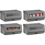4er-Set Schuhaufbewahrung aus Stoff mDesign stapelbare Schuhbox dunkelgrau