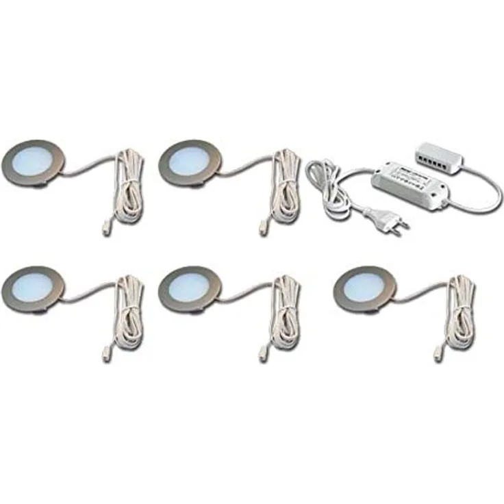 Hera 5er-Set LED-Einbauleuchte 61056958002, 3W Downlight/Strahler/Flutlicht, geeignet für Deckenmontage, Weiß