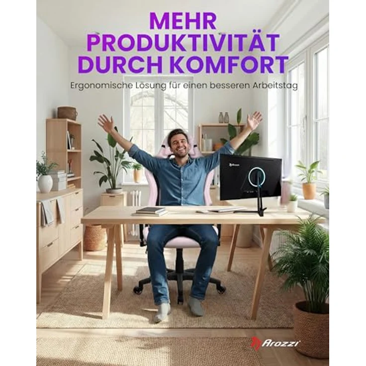 Arozzi Torretta Supersoft Bürostuhl, ergonomisch, bis 120 kg, mit 3D Armlehnen und verstellbarem Rückenlehne – Bild 8