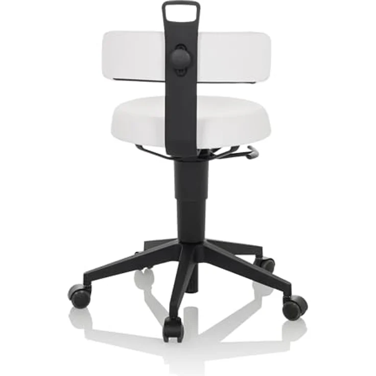 hjh OFFICE Balancestuhl höhenverstellbar TOP Work Flex PU beweglicher Arbeitshocker mit Rückenlehne, Kunstleder Weiß – Bild 10