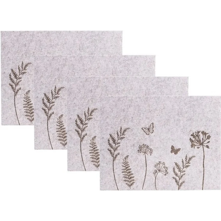 Levandeo® Platzset, 4er Set Tischset Filz 45x35cm Blumen Platzdeckchen Platzset Frühling – Bild 4