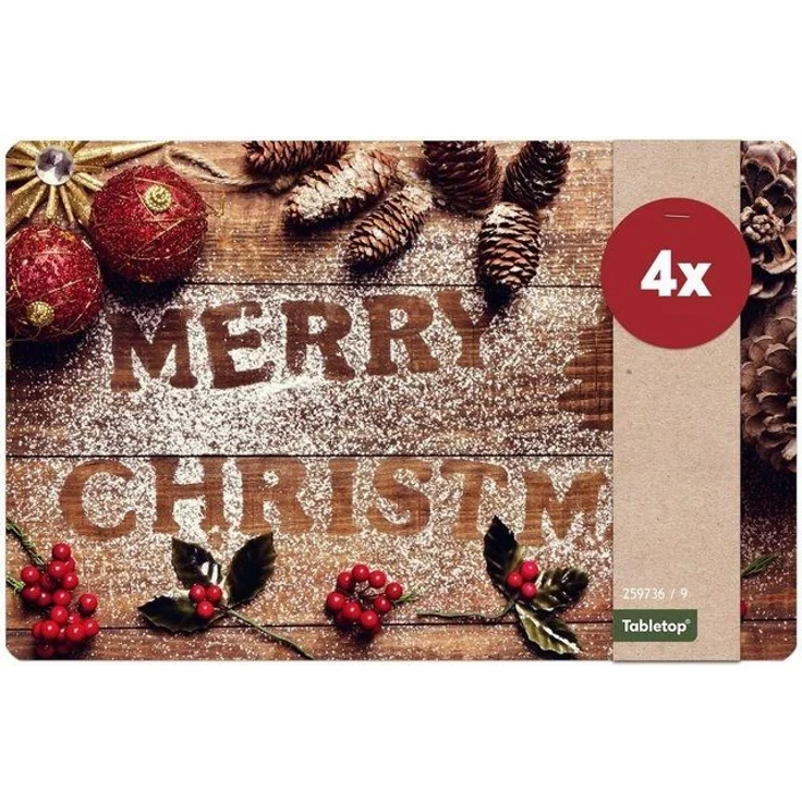 matches21 HOME & HOBBY Platzset Abwaschbare Tischsets 4er Set Weihnachten Merry Christmas, (4-St), Platzsets als Tisch-Untersetzer und Tisch-Deko für Esstisch Teller – Bild 4
