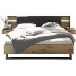 Schlafkontor Bettanlage Daria Bett mit gepolstertem Kopfteil, inklusive Paneel mit Beleuchtung