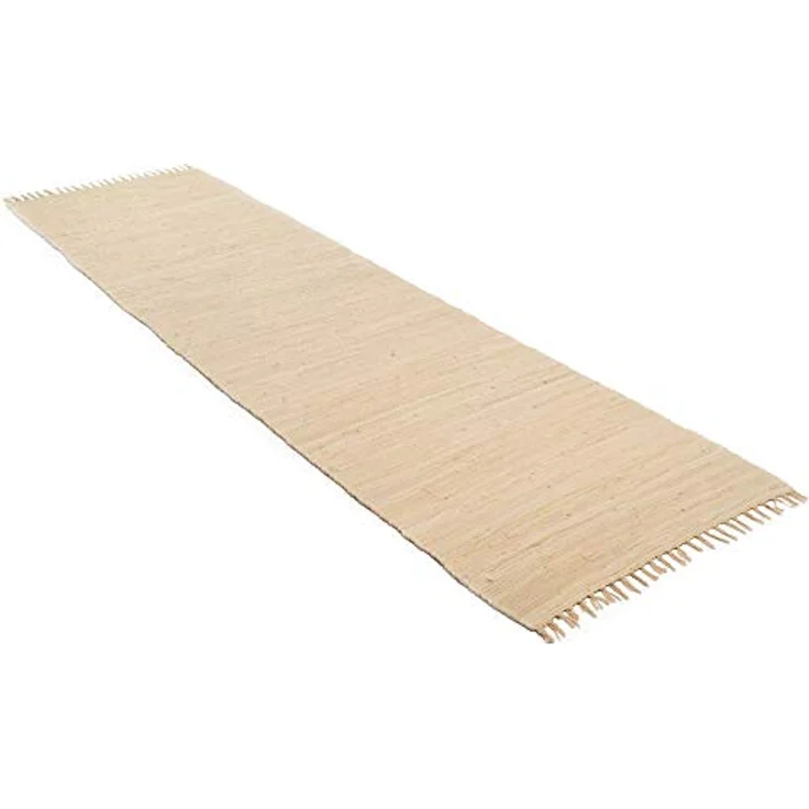Rug and Roll Fleckerlteppich 'Chindi', handgewebt aus 100% Baumwolle, Natur, 70x250 cm, für Fußbodenheizung geeignet, strapazierfähig und waschmaschinengeeignet – Bild 2