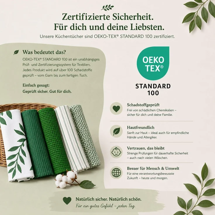 Küchentücher, Geschirrtücher Haushaltstücher 5er Set Grün – Bild 6