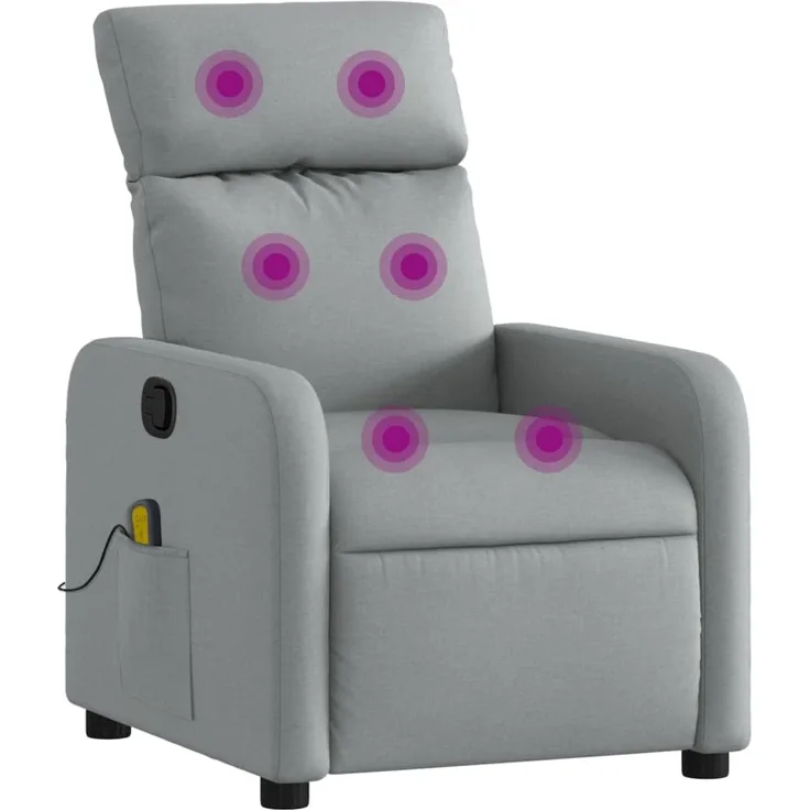 vidaXL Massage-Relaxsessel Hellgrau Stoff 3206863