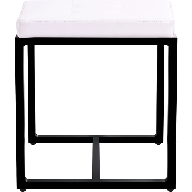 CLP Sitzhocker Barci mit Polsterung und schwarzem Eisengestell,weiß Kunstleder – Bild 5