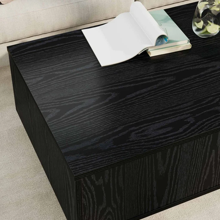 Couchtisch Sofatisch, Schwarz Eichen-Optik 95 x 55 x 31 cm Holzwerkstoff d381e – Bild 4
