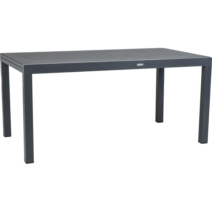 greemotion Ausziehtisch Grenada Aluminium wetterfest stabil Glas mit Keramik-Look 160-240x75x90 cm dunkelgrau