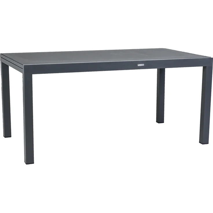 greemotion Ausziehtisch Grenada Aluminium wetterfest stabil Glas mit Keramik-Look 160-240x75x90 cm dunkelgrau – Bild 1