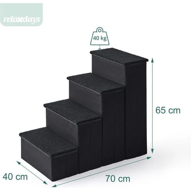 Relaxdays Faltbare Hundetreppe mit Stauraum – Bild 4
