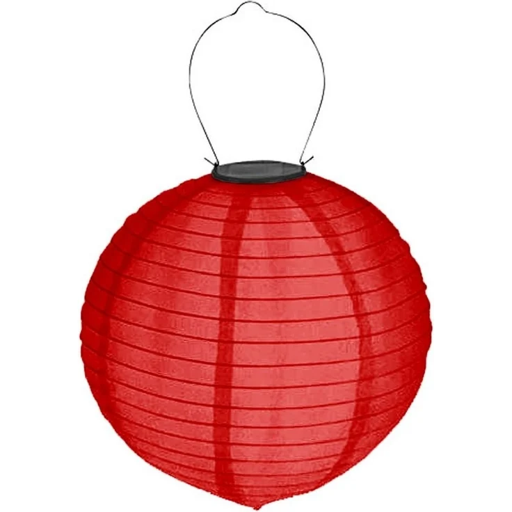 HAC24 LED Lampion 8x Deko Lampenschirm Lampe Party Garten Kugel Laterne, LED fest integriert, Kaltweiß, Bunt, Solar, Ø 20 cm, mit Haken zum Aufhängen – Bild 2