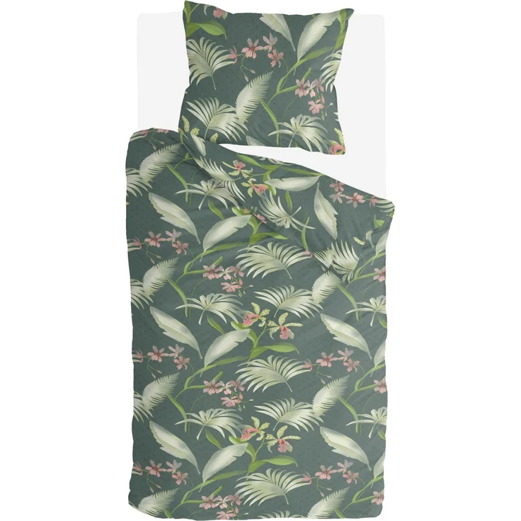 Bettwäsche-Set (135x200cm) - Byrklund Greens & Flowers – Bild 1