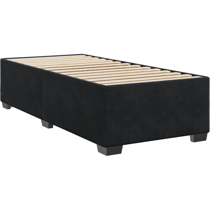 vidaXL Boxspringbett mit Matratze Schwarz 100x200 cm Samt 3285265 – Bild 5