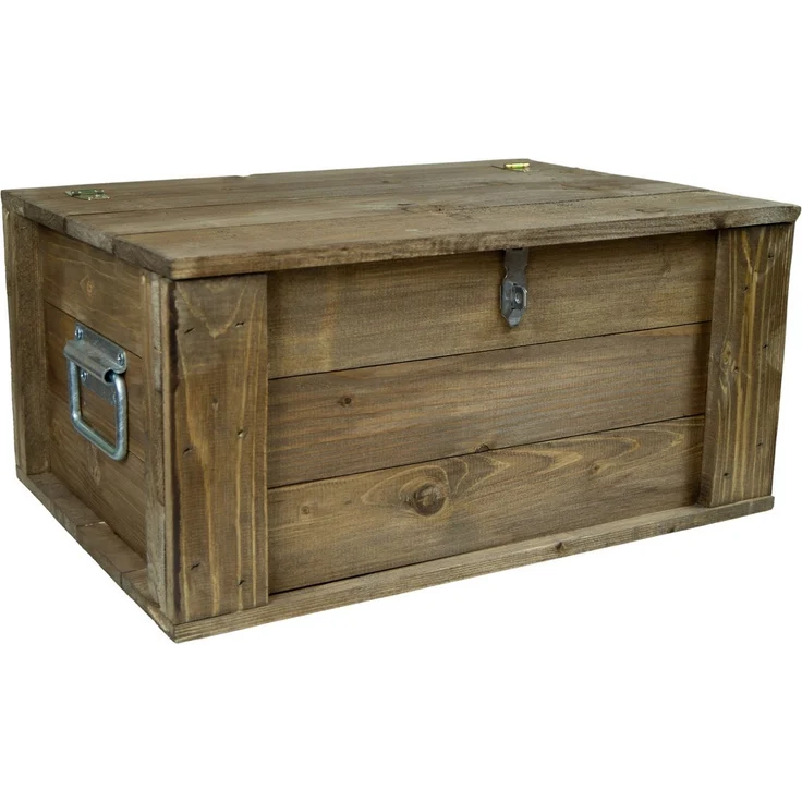 Kistenkolli Altes Land Allzweckkiste Holztruhe Hugo braun mit Deckel Holzkiste Schatzkiste Hochzeitskiste (Spar-Set) – Bild 2