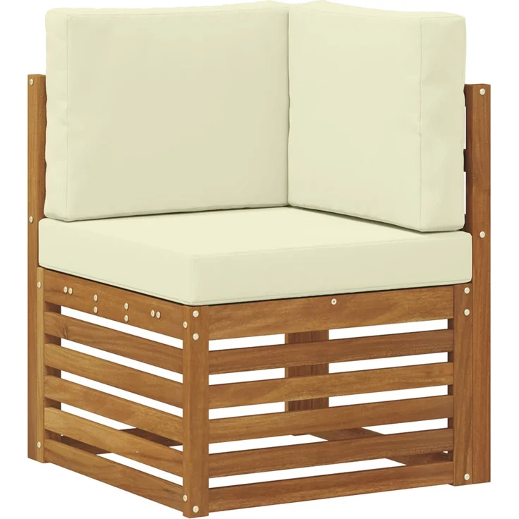 vidaXL Outdoor-Sofagarnitur 7 stk. 5-Sitzer Natur und Creme 3384586 – Bild 6