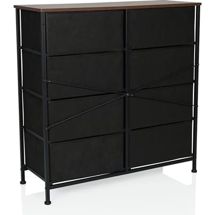 hjh LIVING Kommode mit 8 Schubladen RAGALA Light 80 x 30 x 82 cm Regalsystem Sideboard für Wohnzimmer Schlafzimmer Flur, Räuchereiche – Bild 9