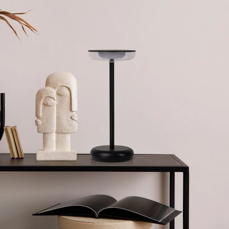näve LED Tischleuchte Pasi, Dimmfunktion, Ein-/Ausschalter, Memoryfunktion, USB-Ladefunktion, LED wechselbar, Warmweiß, dimmbar per Berührungssensor, Memoryfunktion, Akku, USB-C-Ladekabel – Bild 1