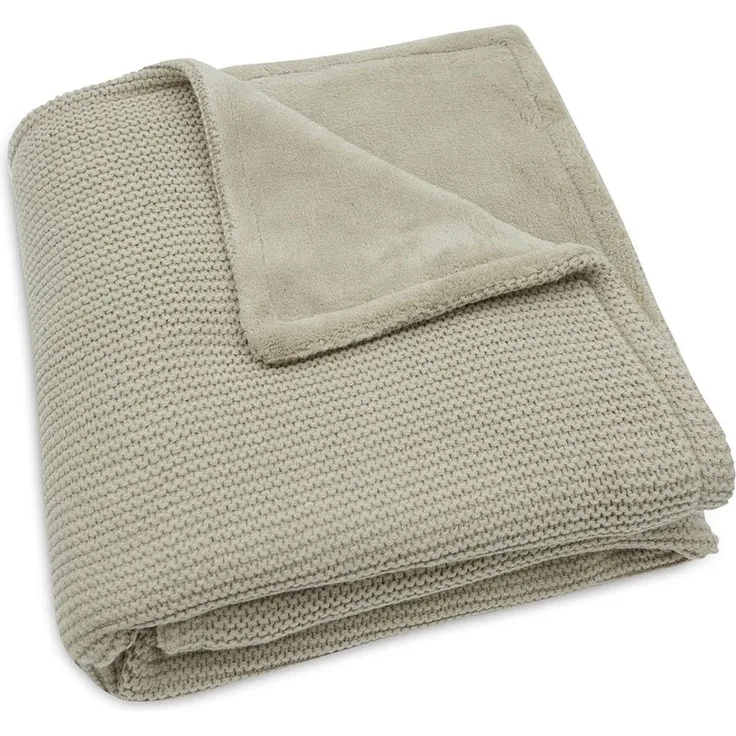 Jollein Babydecke Kuscheldecke 75x100 cm Basic knit Olive Green/Fleece