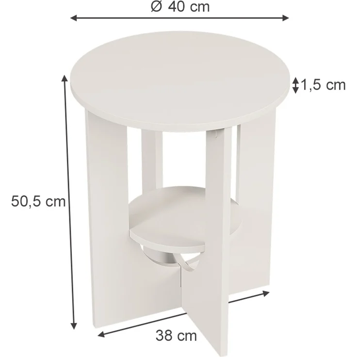 Couchtisch Vareo Weiß 40x40 cm Vicco – Bild 2