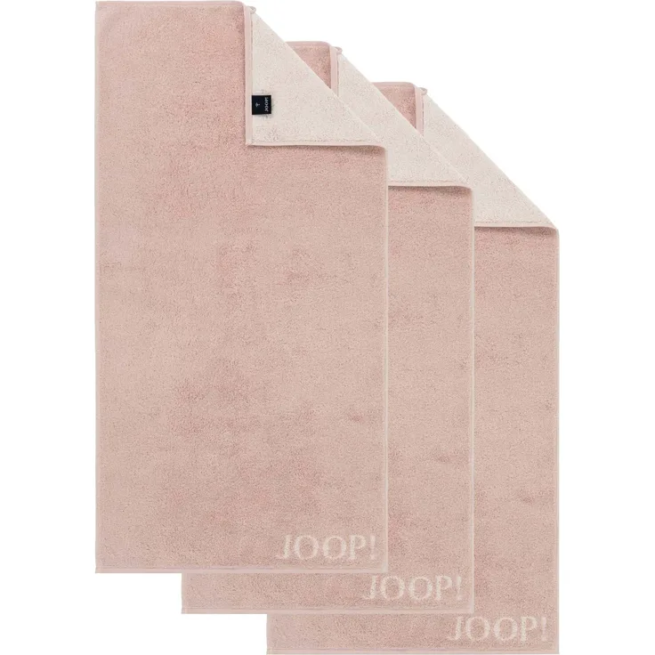 JOOP! Handtuch Classic / Infinity Kollektion, 3er Pack - Walkfrottier Rosa (Nude) 50x100cm